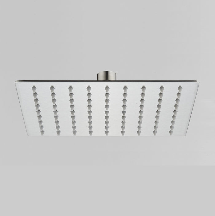 Soffione doccia ultraslim quadrato acciaio inox satinato 25x25 cm TEXAS