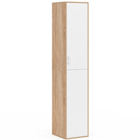 IDMarket - SYLVIA 180 cm bianco e legno mobile multifunzionale per ufficio 1 anta 3 ripiani
