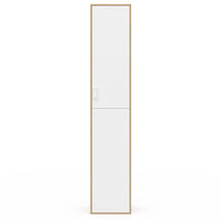 IDMarket - SYLVIA 180 cm bianco e legno mobile multifunzionale per ufficio 1 anta 3 ripiani