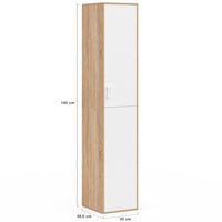IDMarket - SYLVIA 180 cm bianco e legno mobile multifunzionale per ufficio 1 anta 3 ripiani