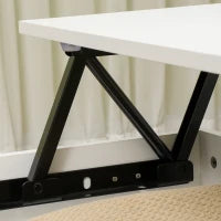 Tavolino Rettangolare con Piano Sollevabile e 1 Cassetto, in Legno, 100L x 50l x 49H cm, Legno Chiaro e Bianco