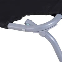 Lettino da Giardino con Schienale Regolabile in 5 Posizioni, Lettino Pieghevole in Metallo e Tessuto Oxford, 187x55x24cm, Nero