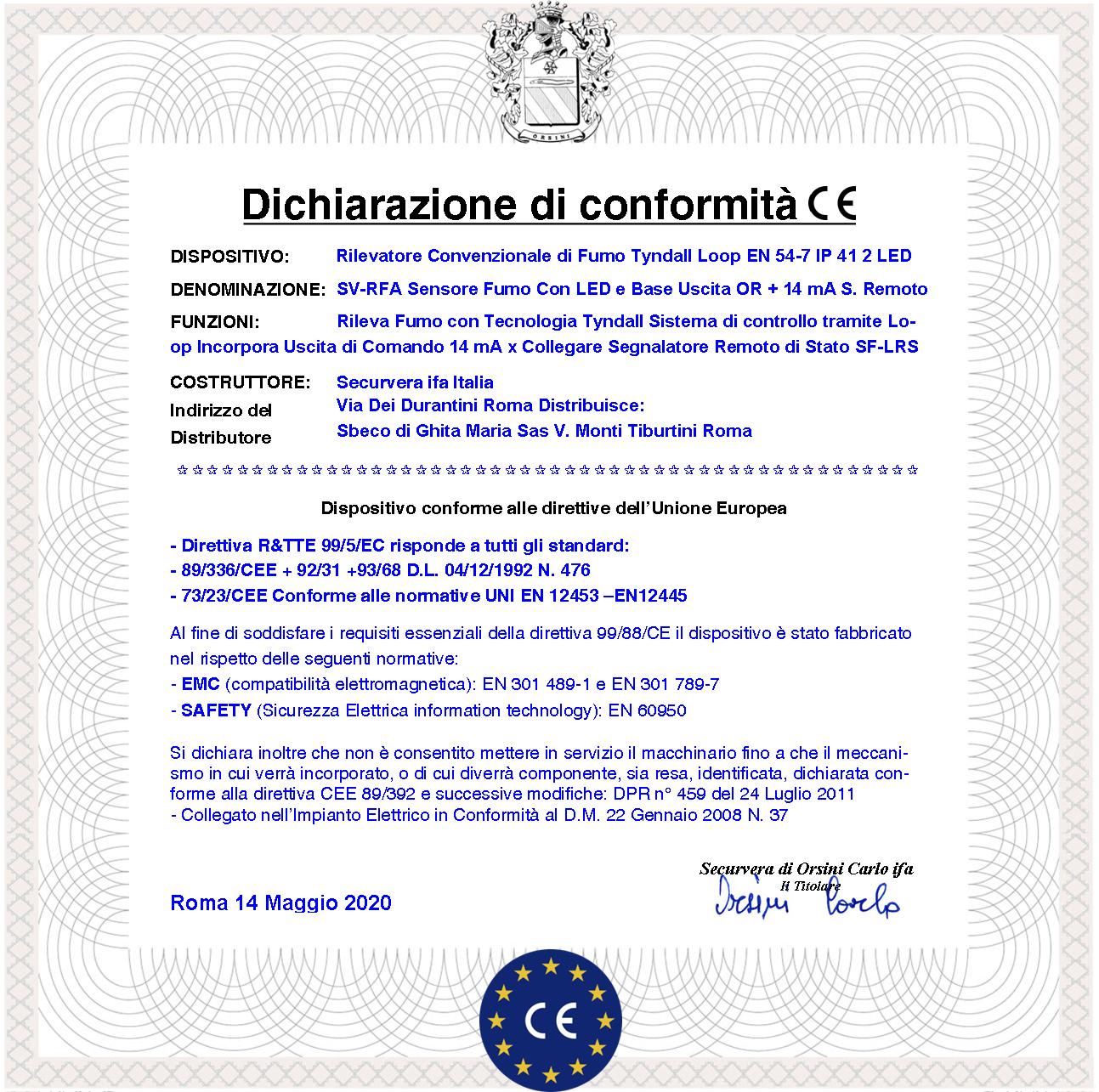 SENSORE DI FUMO RILEVATORE CONVENZIONALE LOOP SISTEMA TYNDALL USCITA OC 14 MA SEGNALAZIONE REMOTA LED ALLARME INCENDIO