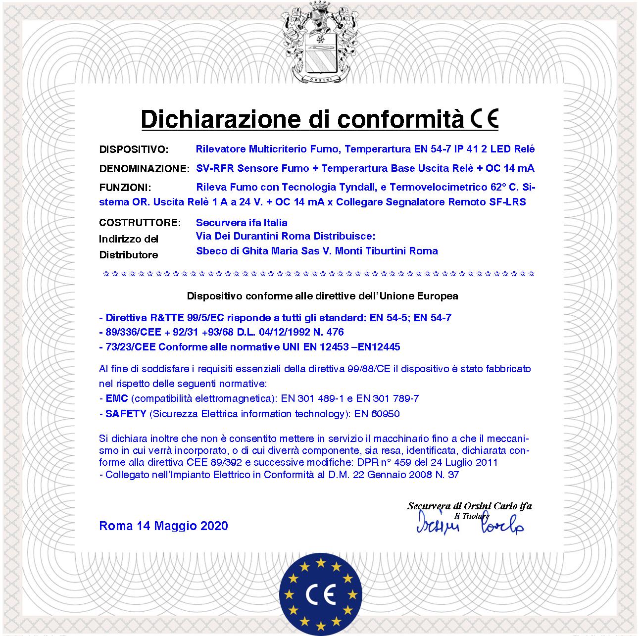 RILEVATORI DI FUMO 5 SENSORI TEMPERATURA SISTEMA MULTICRITERIO ANTINCENDIO 2 LED USCITA RELÈ E USCITA OC 14 MA SEGNALE REMOTO