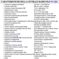 Centrale Allarme Radio Filo Lysa GSM 100 Zone Radio 433,92 MHz 16 Zone Filo 3 Aree 2 Radiocomandi Bidirezionali 4 Canali Memoria Eventi Sidra App Android Codici Utente e Tecnico Ascolto Ambientale