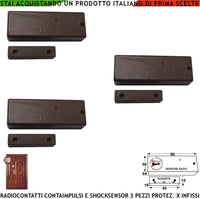 Rilevatore Magnetico Wireless Fr. 433,92 MHz Sismico Regolabile Tre Pezzi Con Ingresso Sensori Antifurto Remoti NC Contaimpulsi Per Switchallarm Codice SecurLysa Anticollisione Rileva Trapano e Scasso