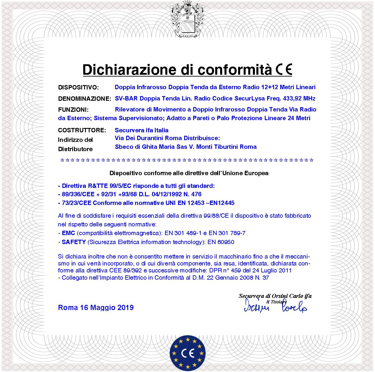 Rilevatore Infrarosso Doppia Tenda Antifurto da Esterno 4 Pezzi Sensori di Movimento 12+12 Metri Lineari Via Radio F 433,92 MHz Anti Jamming Lysa GSM idirezionale Pontegge Impalcature Porticati IP55
