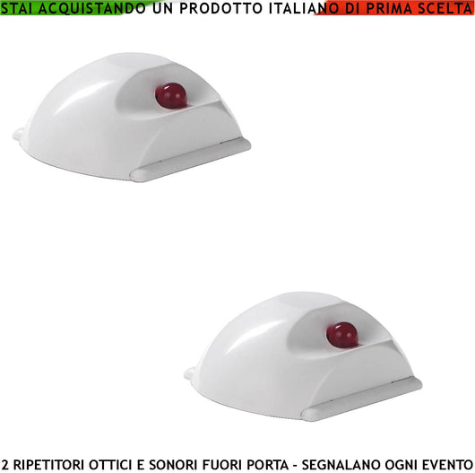 2 SEGNALATORI REMOTI ALLARME OTTICO E SONORO FUORI PORTA INCENDIO OCCUPATO TERMINE LAVORO FINE AZIONE MOVIMENTO SOS