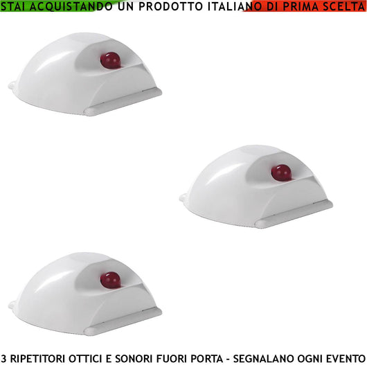 RIPETITORE REMOTO 3 PEZZI PER ALLARME OTTICO E SONORO FUORI PORTA INCENDIO OCCUPATO TERMINE LAVORO FINE AZIONE MOVIMENTO SOS