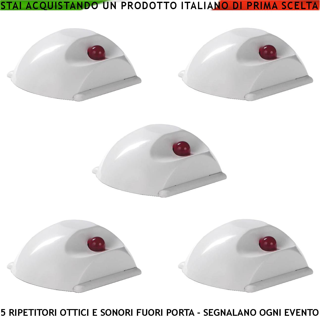 RIPETITORE REMOTO 5 PEZZI PER ALLARME OTTICO E SONORO FUORI PORTA INCENDIO OCCUPATO TERMINE LAVORO FINE AZIONE MOVIMENTO SOS