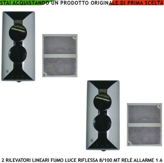 BARRIERE INFRAROSSO LINEARI RILEVANO IL FUMO DA 8 A 100 MT 2 PEZZI LA LUCE OPACIZZATA ATTIVA IL RELÈ DI ALLARME ALIMENTAZIONE 12/24 V