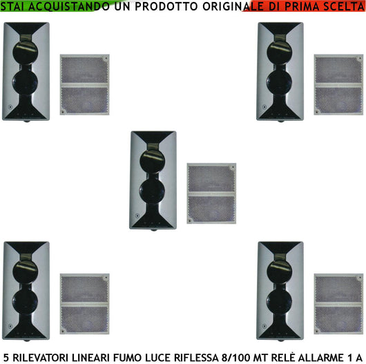BARRIERE INFRAROSSO LINEARI RILEVANO IL FUMO DA 8 A 100 MT 5 PEZZI LA LUCE OPACIZZATA ATTIVA IL RELÈ DI ALLARME ALIMENTAZIONE 12/24 V