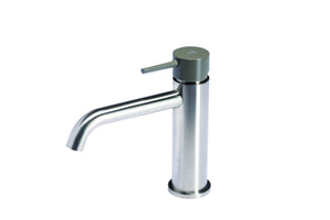 Rubinetto miscelatore per lavabo in acciaio inox Tubico Colorado senza scarico con maniglia colorata T20011 Antracite