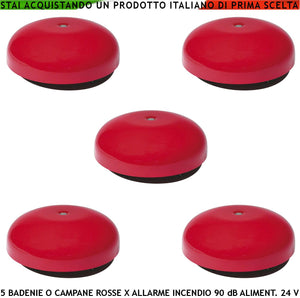 ANTINCENDIO BADENIA ELETTROMECCANICA ROSSA 5 PEZZI ALIMENTAZIONE 24 VCC SEGNALA E RIPETE QUALSIASI AVVISO DI ALLARME