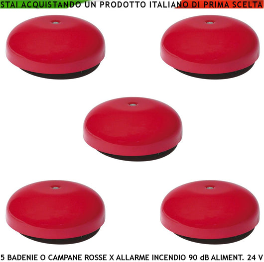 ANTINCENDIO BADENIA ELETTROMECCANICA ROSSA 5 PEZZI ALIMENTAZIONE 24 VCC SEGNALA E RIPETE QUALSIASI AVVISO DI ALLARME
