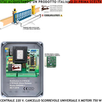 CTR18 PM-5000 CENTRALE COMANDO CANCELLO SCORREVOLE 220 V PER MOTORE 1 CAVALLO CON CONTENITORE SCHEDA RADIO CARTELLO SECURVERA
