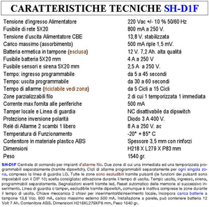 Centrale Diana Antifurto 2 Zone per Impianto di Allarme Chiave Meccanica. Gestisce Sensori Ingresso Per Chiave Remota o Telegestione Uscita di Comando Per Sirene Combinatore GSM Ricambio Impianto Filo
