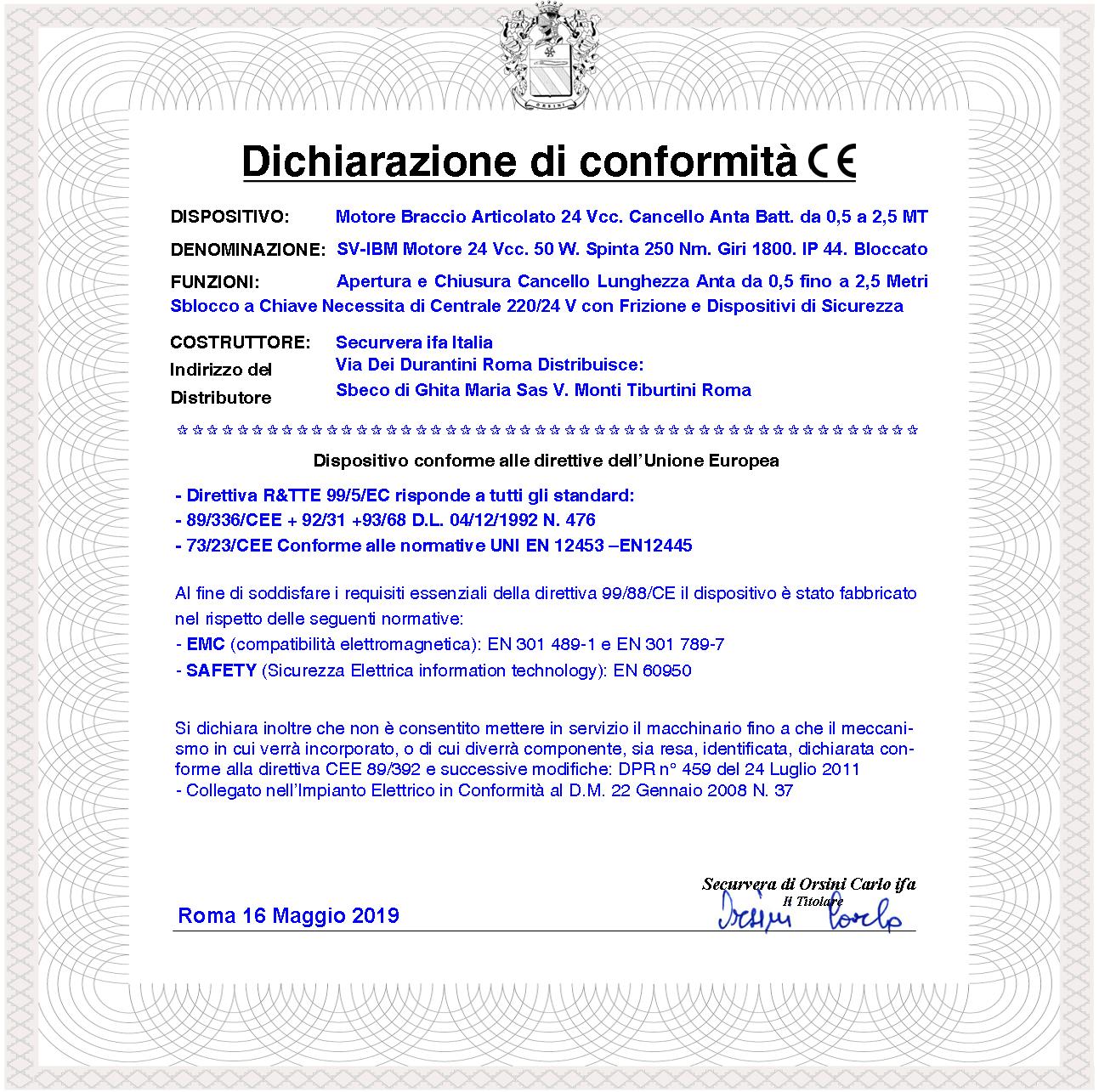 Braccio Articolato Motore 24 VDC Ricambio Universale per Cancello Automatico ad 1 Anta Battente da 0,5 A 2,5 Metri Spinta 250 Newton Sblocco a Chiave Finecorsa Meccanici Completo di Braccio Staffe Bulloni IP44 Dimensioni H295XL180XP254 mm