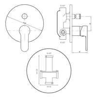 Miscelatore doccia ad incasso da parete con deviatore rubinetto monocomando cromato *** finitura- cromo lucido, confe...
