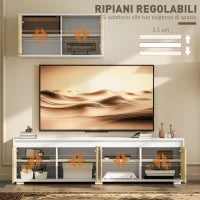 Set 2 Pezzi in Truciolato, Mobile TV max 70" 160x39x43 cm e Mobile Multiuso a Parete 80x35x40 cm