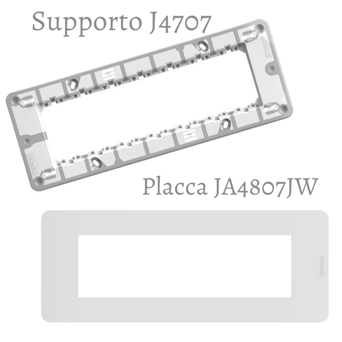 Bticino matixgo placca 7 moduli in tecnopolimero per impianti elettrici *** colore bianco, confezione 1