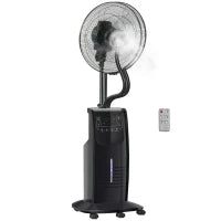 Ventilatore Nebulizzatore con Telecomando da 5m, Timer 12h e Oscillazione 70°, 3 Velocità, 3 Funzioni e Antizanzare, Tanica 3.1L, 90W, Ф44.5x135cm Nero