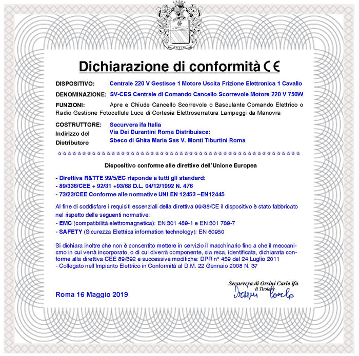 CENTRALE DI COMANDO CANCELLO SCORREVOLE 220 V 700 W GESTIONE FINE CORSA LUCE DI CORTESIA VISTA DEI MOVIMENTI DA LAMPEGGI DIFFERENZIATI CARTELLO MONITORE