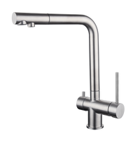 Miscelatore per lavello cucina a 3 vie in acciaio inox Tubico Kitchen River T39057S