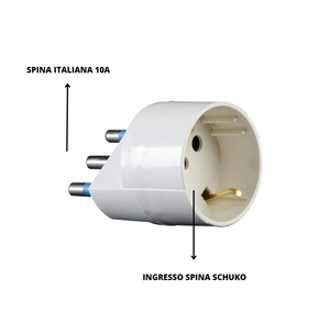 Adattatore schuko bianco 10 ampere ecova