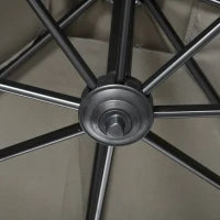 Ombrellone da Giardino a Manovella 2.5x2.5 m con Rotazione 360° e Parasole Regolabile, Grigio Chiaro