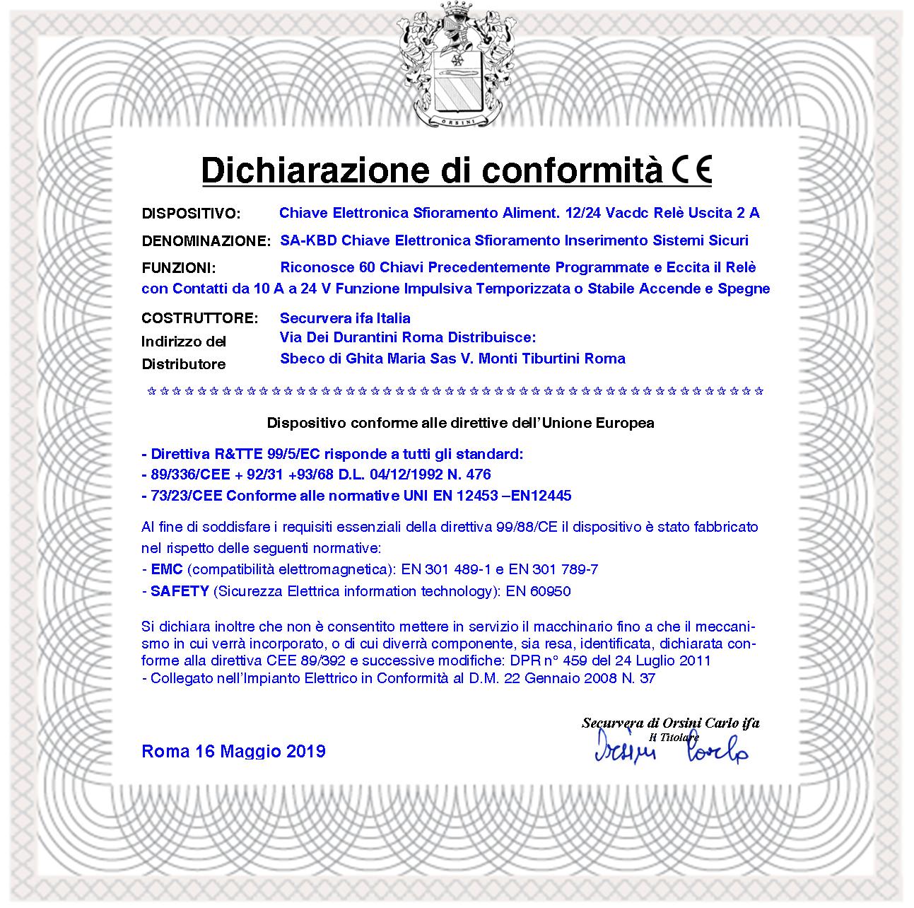 Chiave Elettronica Sfioramento Tre Pezzi Ricambio Amica Elisa Combivox Key Bit Codici Sicurezza Personali 64 Bit KeyBit Denver Codice Univoco su 3 Miliardi di Combinazioni Controllo Comandi Eseguiti