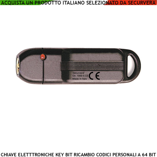 KeyBit 64 Bit Chiave Elettronica Dallas Contatto Dorato Sfioramento Codice Sicurezza Denver Univoco su 3 Miliardi di Combinazioni Binarie Led Rosso Conferma Attivazione Ricambio o Aggiunta Ascensore