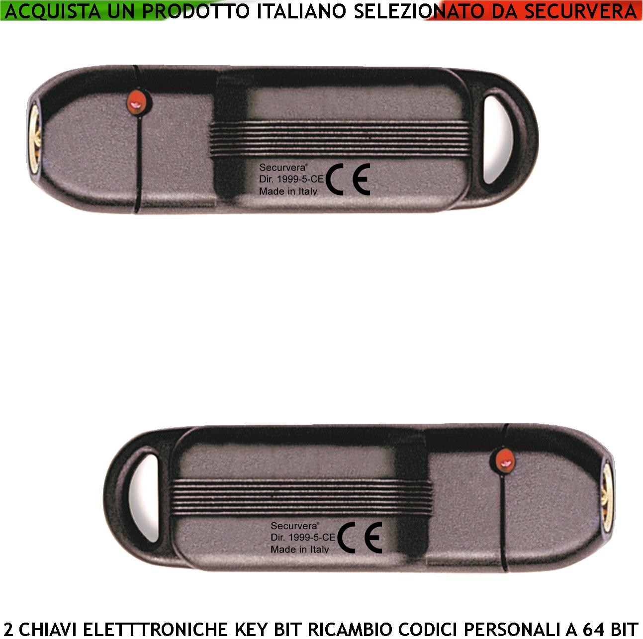 Chiavi Elettroniche Dallas 2 Pezzi Contatto Dorato Sfioramento 64 Bit KeyBit Codice Sicurezza Denver Univoco su 3 Miliardi di Combinazioni Binarie Led Rosso Conferma Attivazione Ascensore Allarme