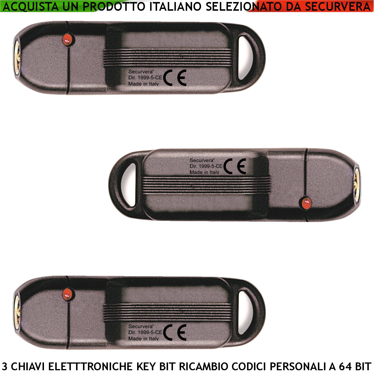 Dallas 3 Chiave Elettronica Contatto Dorato Sfioramento 64 Bit KeyBit Codice Sicurezza Denver Univoco su 3 Miliardi di Combinazioni Binarie Led Rosso Conferma Attivazione Ricambio o Aggiunta Antifurto