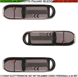 DDK Chiavi Elettroniche Dallas 3 Pezzi 64 Bit KeyBit Contatto Dorato Sfioramento Codice Sicurezza Denver Univoco su 3 Miliardi di Combinazioni Binarie Led Rosso Conferma Attivazione Ascensore Allarme