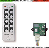 Tastiera Elettronica Esterna Antivandalo IP67 Con Elaboratore Remoto Gestisce 60 Utenti Alimentazione 12/24 V 2 Led 1 Libero Uso Utente 60 Codici da 8 Cifre Personali Uscita Relè 10A Antimonomissione