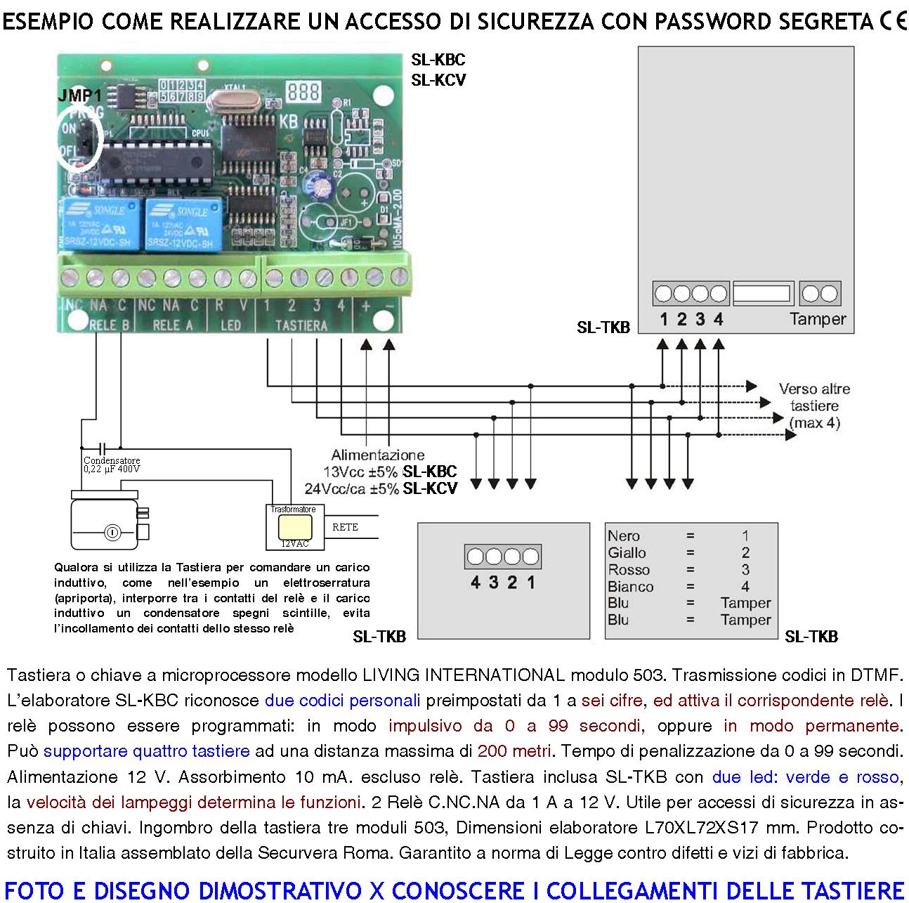Tastiere Interne 2 Pezzi Digitali Per Modulo 503 Un Elaboratore Remoto Gestisce 2 Attivazioni Antifurto Alimentazione 24 Vcc Codici DTMF 6 Cifre 2 Led 2 Relè Con Funzioni Programmabili Protezine IP44
