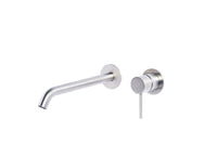Rubinetto miscelatore per lavabo incasso a parete con bocca da 16 cm in acciaio inox 316L Tubico Tevere T44131 Rame