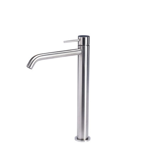 Rubinetto miscelatore alto 308 mm per lavabo in acciaio inox 316L Tubico Tevere T44120 Satinato