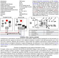 Fotocellule Portata 30 Metri Lineari Una Coppia Sicurezza Passaggio Automazione Cancello Elettrico Allmatic Montaggio a Parete o Palina Alimentazione 12/24 Vac