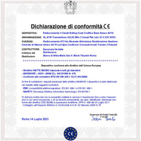Radiocomando AT2 blu 2 Pezzi 2 Canali 2 Pulsanti Nero e Rosso Codici Univoci Trasmette Frequenza 433,92 MHz Gestione Della Centrale di Allarme Awacs AC16 CR2032