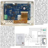 Tastiera Touch Screen Schermo LCD 4,3 Pollici Icone a Colori Supplementare Della Centrale Unisat Max 8 Collegamento Filare Sul BUS Fissaggio a Parete Visione Icone Sono Le Stesse Delle APP X Domotica