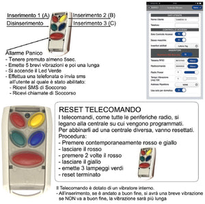 Telecomando Bidirezionale Frequenza 868 MHz 5 Canali Comandi Semplici della Centrale Unisat 2 Attivazione Disattivazione Totale o Parziale Soccorso Panico Domotica 3 Led Indicano le Funzioni Attivate