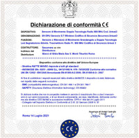 Doppia Tecnologia Sensore Movimento Radio 5 Pezzi Frequenza 868 MHz Bidirezionale Codifica UNISAT Infrarosso Grandangolo Controllo look down Copertura 15 Metri