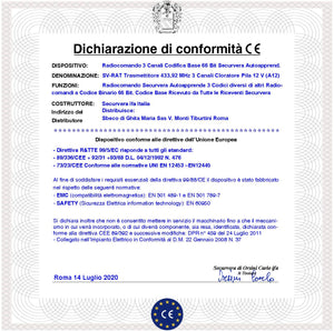 Radiocomando Duplica 4 canali Frequenza 433,92 MHz 1 mW Codice default Securvera 66 Bit Clona Codici Binari Copia Base Rolling Code da Confermare Led Funzioni