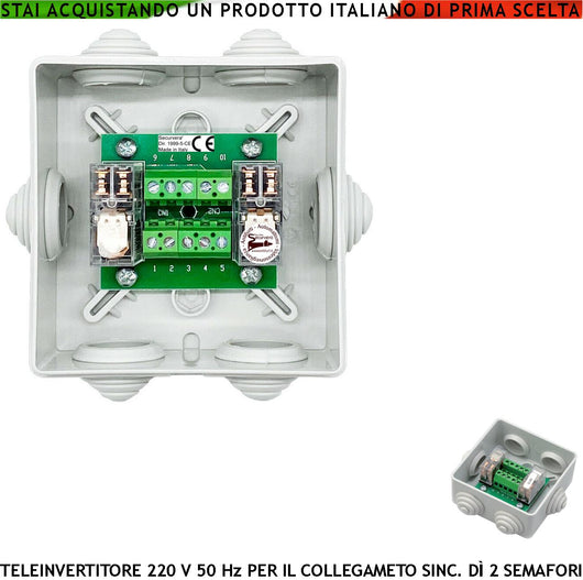 Teleinvertitore Dispositivo di Collegamento 2 Relè 230 V 5 A in Contrapposizione per 2 o più Semafori Evita che 2 Luci dello Stesso Colore si Accendano Contemporaneamente
