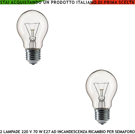 Lampadina Semaforica Ricambio Originale Semaforo Due Lampade Industriali Trasparenti 230 V 100 W E27 Filamento Alto Rendimento Flusso Luminoso 1350 Lumen Lunga Durata Non Adatta per Uso Domestico
