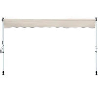 Tenda da Sole a Bracci 4x1.2m con Manovella e Struttura Telescopica, Cachi