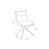 PAZZO DESIGN Sedia Biagio Nero set da 2 sedie con rivestimento in tessuto e gambe in metallo