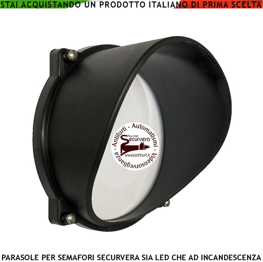 Parasole Ricambio Semaforo Securpassi Evita la Riflessione dei Raggi Solari Convoglia e Guida in Avanti la Luce Emessa dal Semaforo Rendendolo più Visibile Ripara la Lente dalla Pioggia e dagli Urti Accidentali Ø Esterno 140 mm